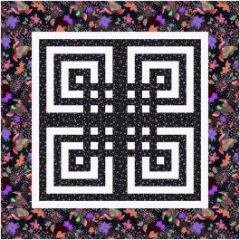 Interlaced Blocks Quilt feat. Rainforest Dream by Brenda Plaster