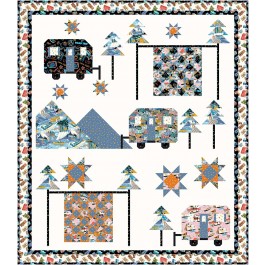 Go Rving quilt feat. Retro Road Trip by Coachhouse Designs