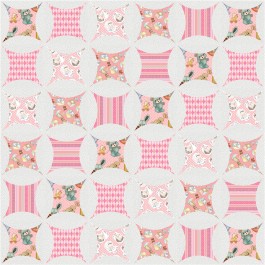 Kaleidoscope Quilt (Pink) feat. Retro Nursery by Project House 360 - free pattern available December 2026