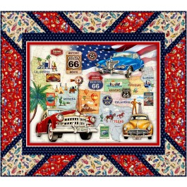 Panel Pop Quilt feat. Route 66 by Swirly girls Design