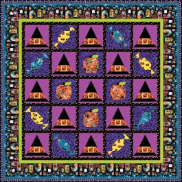 spooky season halloween season quilt by the whimsical workshop /62"x62"