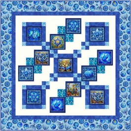 Joy Quilt feat. Tiles of Hanukkah by Brenda Plaster