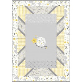 Panel pop to the moon and back Quilt by Swirly Girls Design 44"x62"