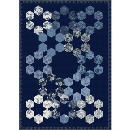 Honeycomb Blue Flowers Quilt by Ladeebug Designs feat. True Blue