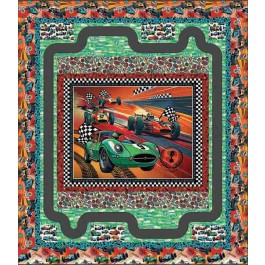 Race Day Quilt feat. Vintage Grand Prix by The Whimsical Workshop