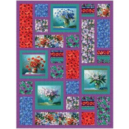 Valley Tiles Quilt feat. Valley Blossoms by Ladeebug Design