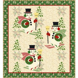 Holly Jolly Snowmen - Vintage Christmas Quilt by Coach House Designs 51"x55"