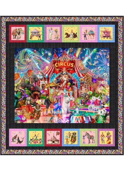 Circus Posters Quilt feat. A Night at the Circus By Natalie Crabtree