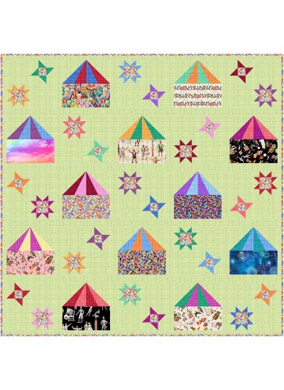 Circus Tents Quilt feat. A Night at the Circus By Natalie Crabtree  - Free Pattern Available in October, 2024