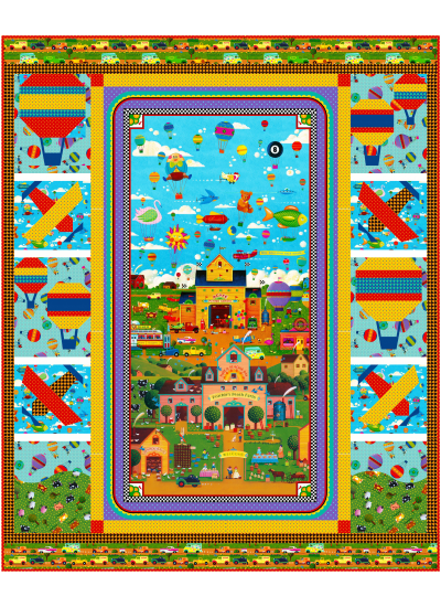 Flying High Quilt feat. Acme Flying School by Marsha Evans Moore - free pattern available November 2026