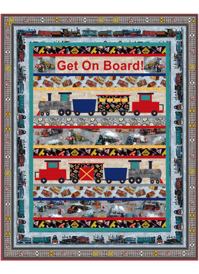 Get on Board all aboard by Marsha Evans Moore quilt