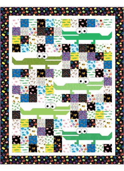 Al the Gator - Animal Alphabet Quilt by Swirly Girls Design - 74"x94"