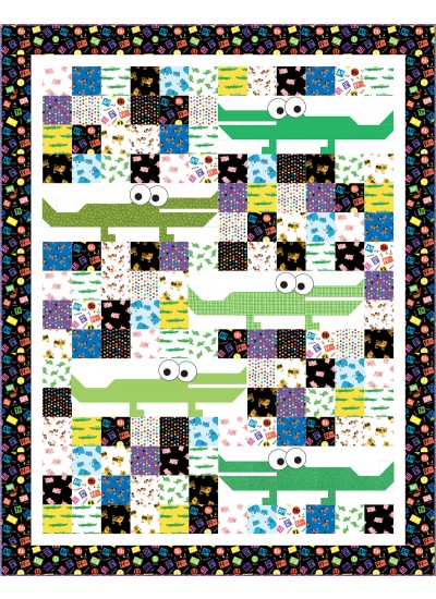 Al the Gator - Animal Alphabet Quilt by Swirly Girls Design - 74"x94"