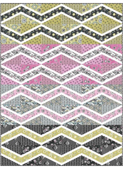 Vinalhaven Wave Art Nouveau by coffee and quilts 54"x74"