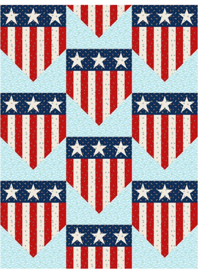 Star Spangled Shield Quilt  feat. Aviation Adventure by Sew Much More 