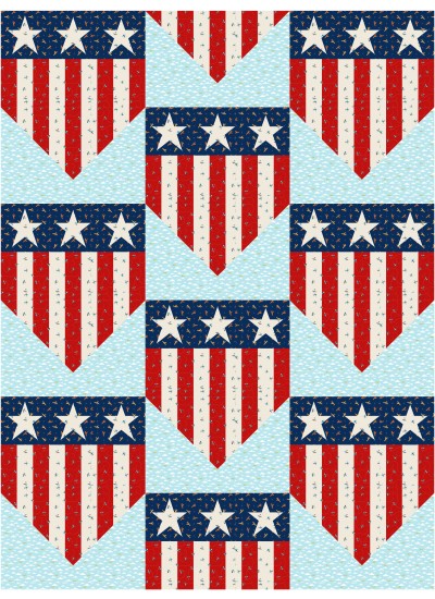 Star Spangled Shield Quilt  feat. Aviation Adventure by Sew Much More 