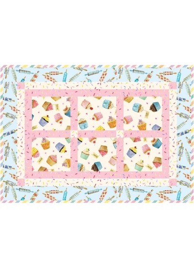 Simply Framed 4 Placemats - Bake Sale quilt by pine rose designs - 20"x14" 