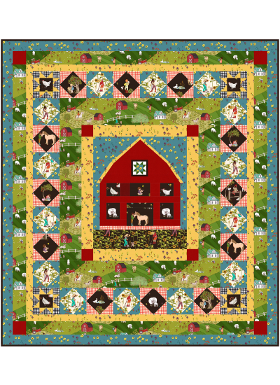 BARN BY MARSHA EVANS MOORE QUILT FEAT. FARM DAYS 