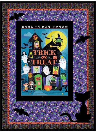 bat attack 2 halloween season quilt by ladeebug design /55"x75"