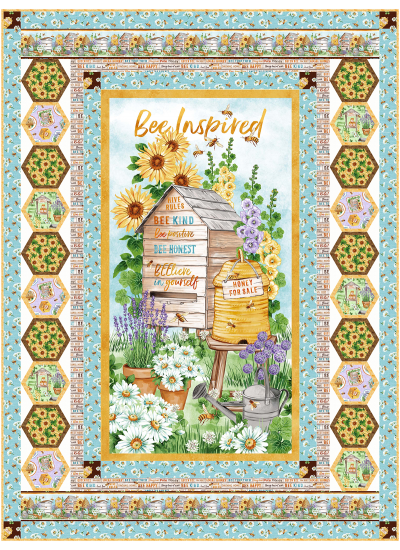 Honey For Sale Bee Culture Quilt by Marsha Evans Moore /46"x61.5"