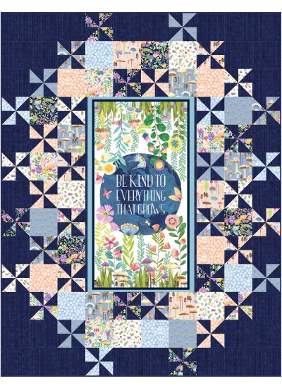 Grand Central Be Kind to Everything that Grows Quilt by Swirly Girls Design 60"x78"