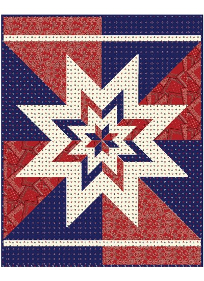 Big Star Chevron Quilt by Hunter's Design Studio / 58"x74"