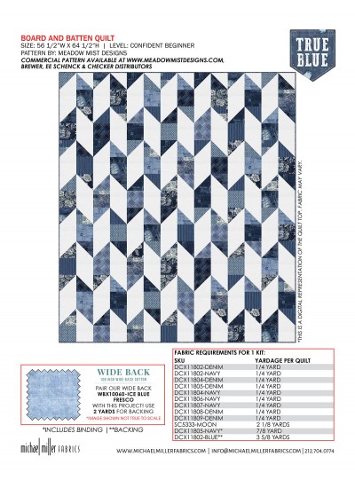 BOARD AND BATTEN BY MEADOW MIST DESIGNS FEAT. TRUE BLUE KITTING GUIDE