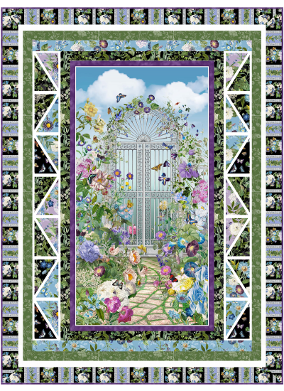 Garden Path Quilt Botanical garden by Marsha Evans Moore