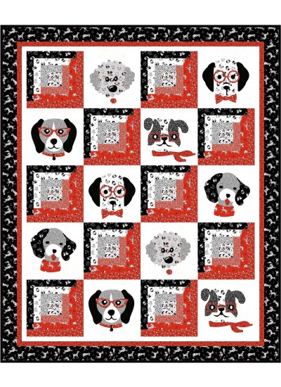 Dog Days Quilt Bow-wow-wow by Coach House Designs /58"Wx70"H