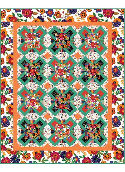 Gardens at the crossroads Quilt Bright and Bold by Heidi Pridemore 