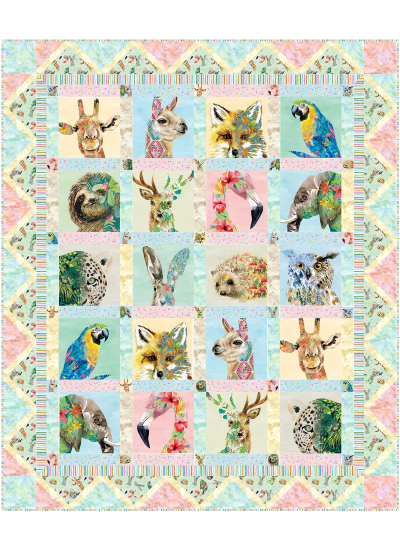 Here's Looking at you Brush with Nature quilt by Marsha Evans Moore /48.5"Wx57.5"H 