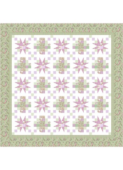 Victory Garden Quilt feat. Budding Roses by Project House 360 - free pattern available December, 2025