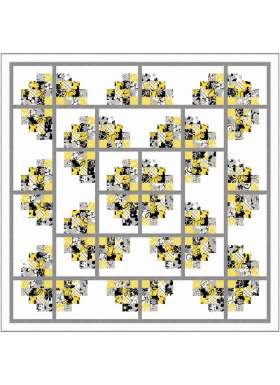 Golden Illusions Quilt by Ladeebug Designs feat. Buttercup 