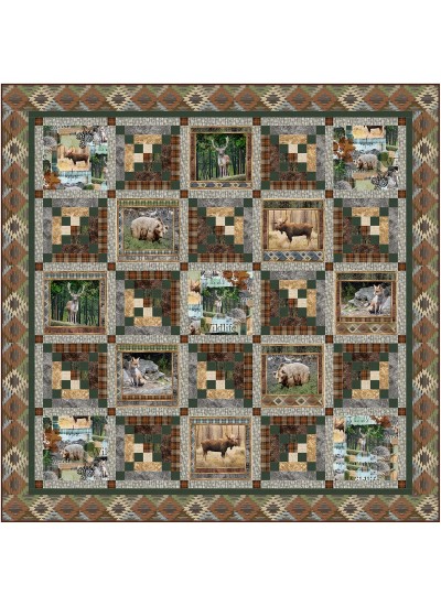 Cabin in the Woods Quilt by Marsha Evans Moore /68"x68"