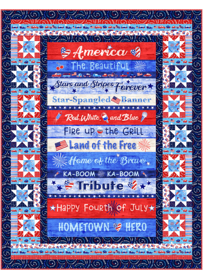 Celebrate the USA Hometown America Quilt by Marsha Evans Moore /47.5"x57.5" 