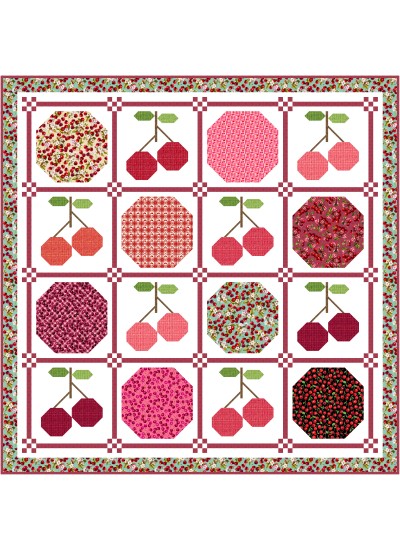 Cherry on Top Quilt feat. Cherry Pop by Natalie Crabtree - free pattern available November 2026