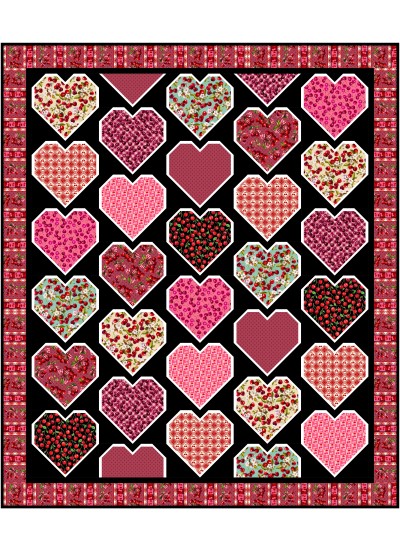 For the Love of Cherries Quilt feat. Cherry Pop by Natalie Crabtree - free pattern available November 2026