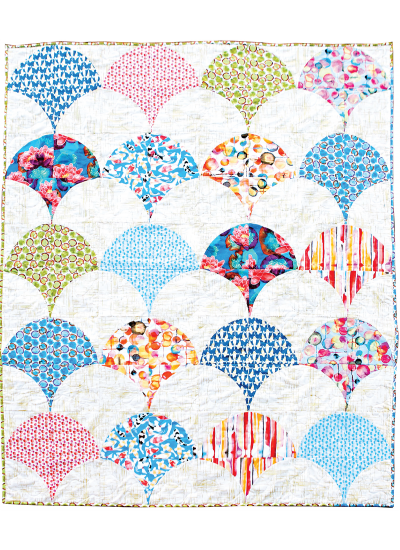 Chic Shells Quilt - Pieced by Meli Mathis /65"x78"