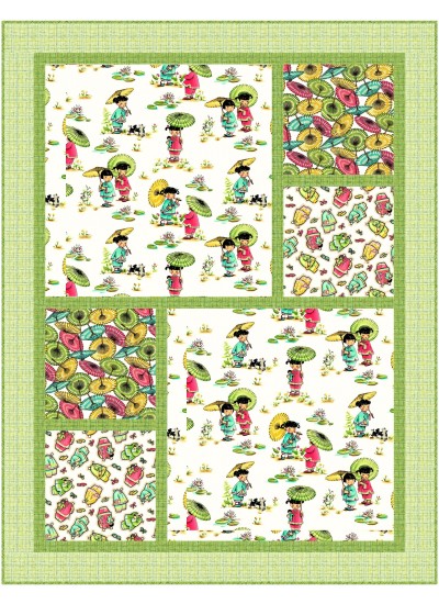 Sun Days Quilt feat. China Dolls by Brenda Plaster