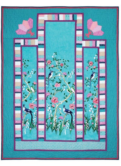 Chinoiserie Border Quilt by Marinda Stewart /41"x56"