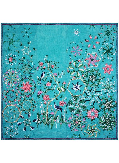 Chinoiserie Border Mosaic Quilt by Marinda Stewart /45"x45"