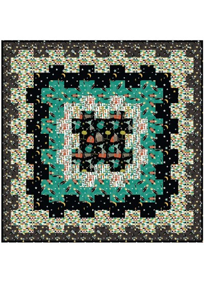Cogs in Space Nite Quilt by Lisa Swenson Ruble /52"x52"