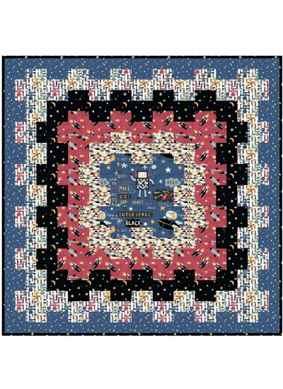 Cogs in Space Dusk Quilt by Lisa Swenson Ruble /52"x52"