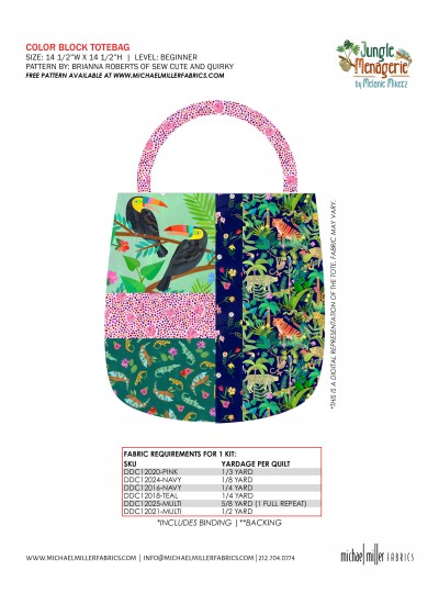 Color Block Tote feat. Jungle Menagerie By Brianna Roberts Kitting Guide 
