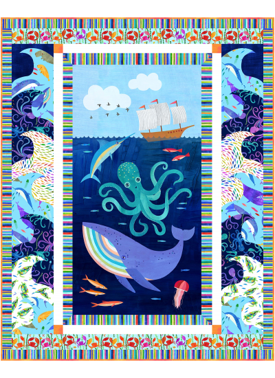 Fun-der the Sea Quilt Colorful aquatic- Free pattern 