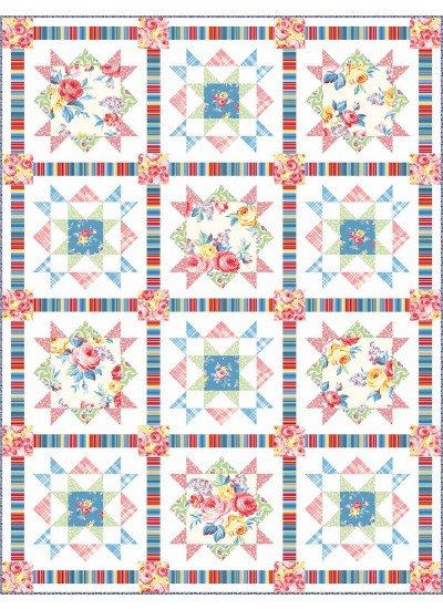 Cottage Rose Quilt by Heidi Pridemore /50"x65.5"