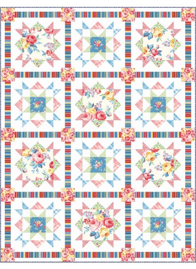 Cottage Rose Quilt by Heidi Pridemore /50"x65.5"