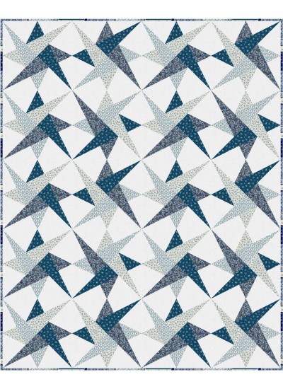 Spinners Quilt feat. Cottagecore Blue by Christine Stainbrook