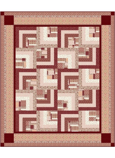 HIdden Cottage Boxes Quilt feat. Cottagecore Terracotta by Ladebug Design