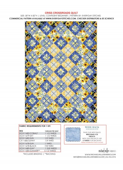 Criss Crossroads summer sunflowers Everyday Stitches kitting guide